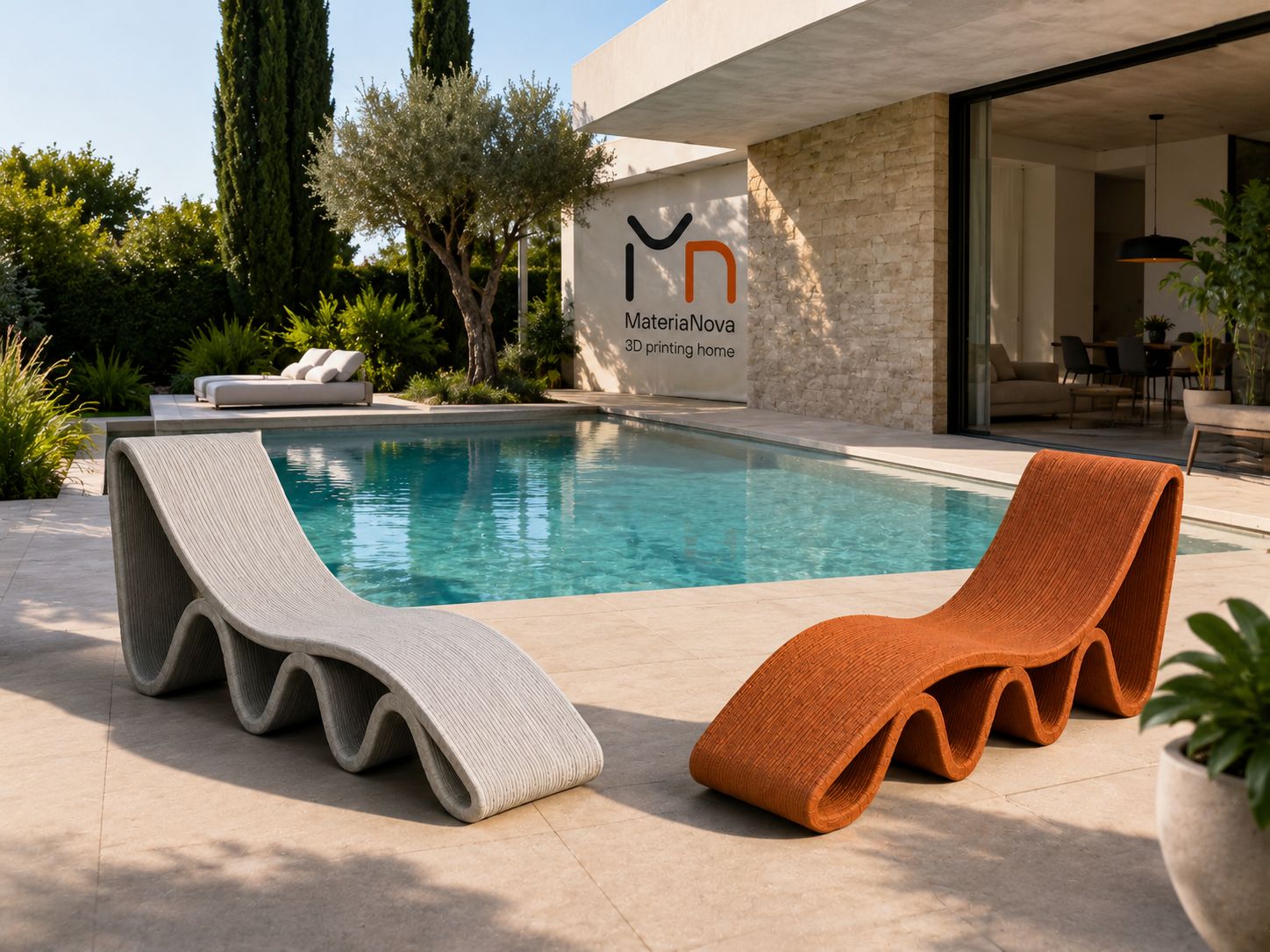 Arredi outdoor in cemento stampato